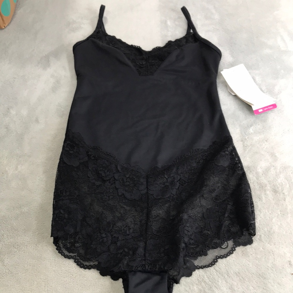 Skweez State Your Lace Body briefer Black Size Small New - Picture 1 of 11